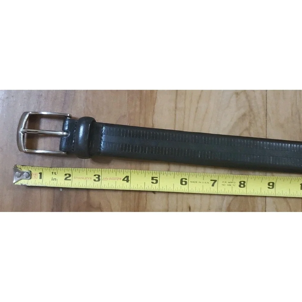 Decorative Genuine Leather Work Belt Mens Size 34 Black